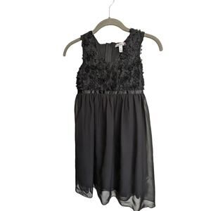 Speechless Black 3D Floral Bodice Dress Sleeveless Chiffon Skirt Formal Size 12